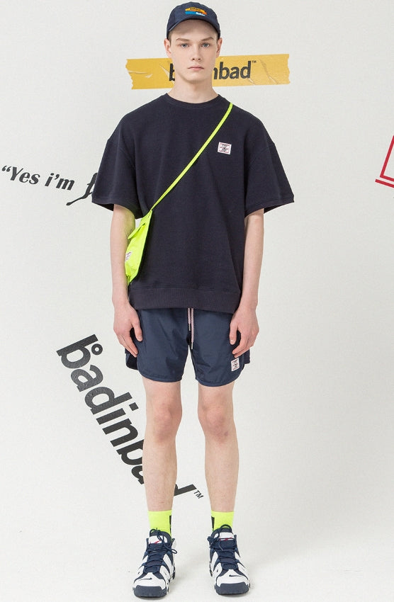 ベドインベド(BADINBAD)Ripped Printing T Shirt_Navy