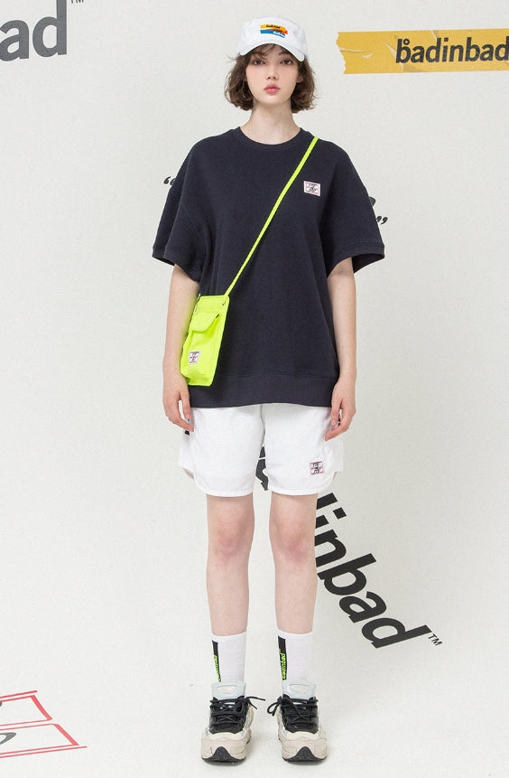 ベドインベド(BADINBAD)Ripped Printing T Shirt_Navy