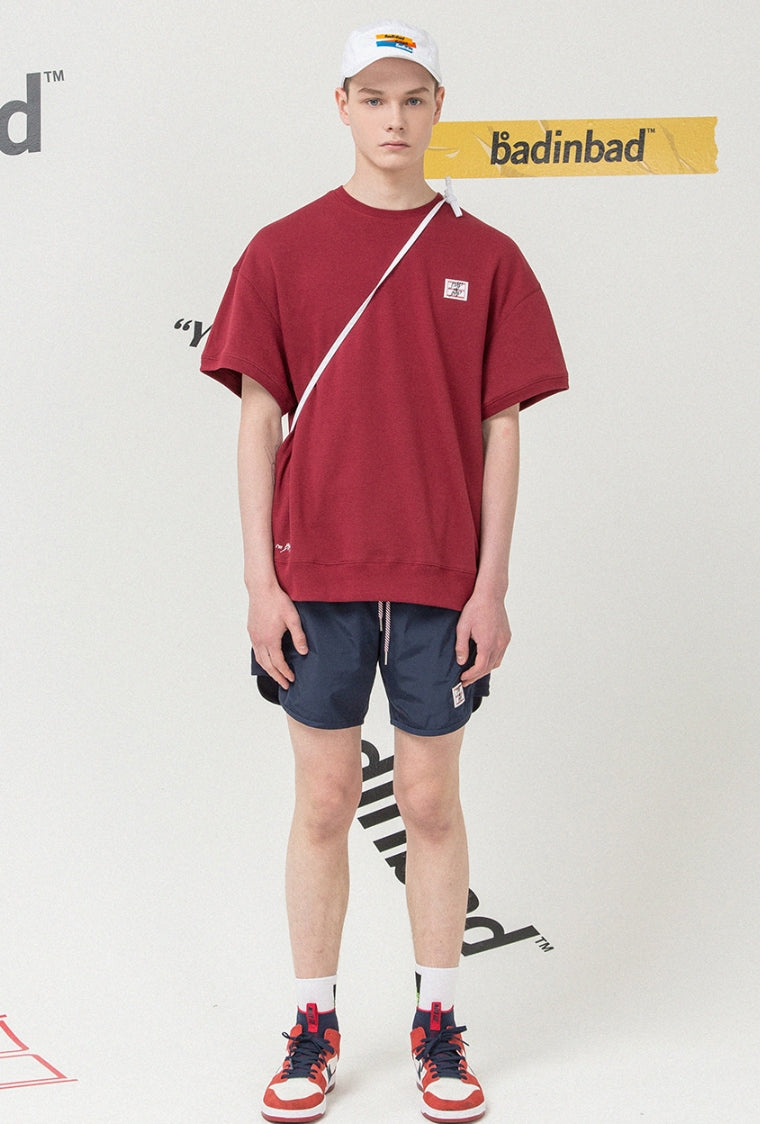ベドインベド(BADINBAD)Ripped Printing T Shirt_Burgundy
