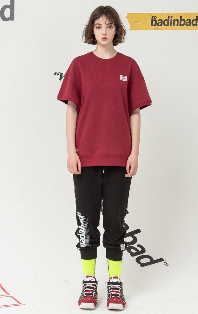 ベドインベド(BADINBAD)Ripped Printing T Shirt_Burgundy