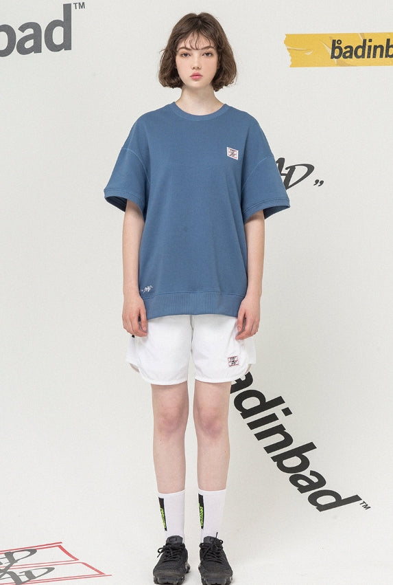 ベドインベド(BADINBAD)Ripped Printing T Shirt_Blue
