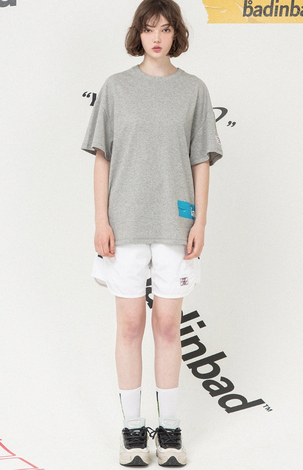 ベドインベド(BADINBAD)Logo Tape T Shirt_Grey