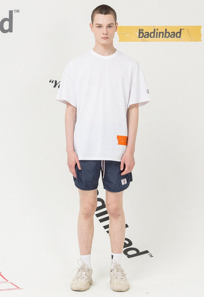 ベドインベド(BADINBAD)Logo Tape T Shirt_White