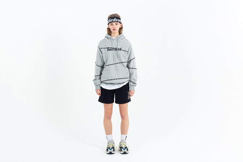 ベドインベド(BADINBAD)DOUBLENESS Logo Hoodie_Grey