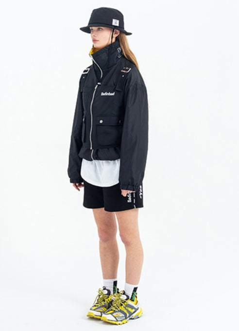 ベドインベド(BADINBAD)UTILITY Zip Up Vest_Black