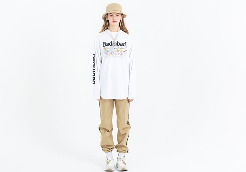 ベドインベド(BADINBAD)MULTIPLEX Logo Long Sleeve_White