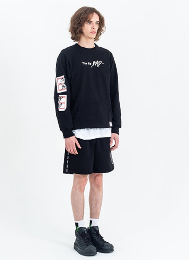 ベドインベド(BADINBAD)YES I AM BAD Sweat Shirt_Black