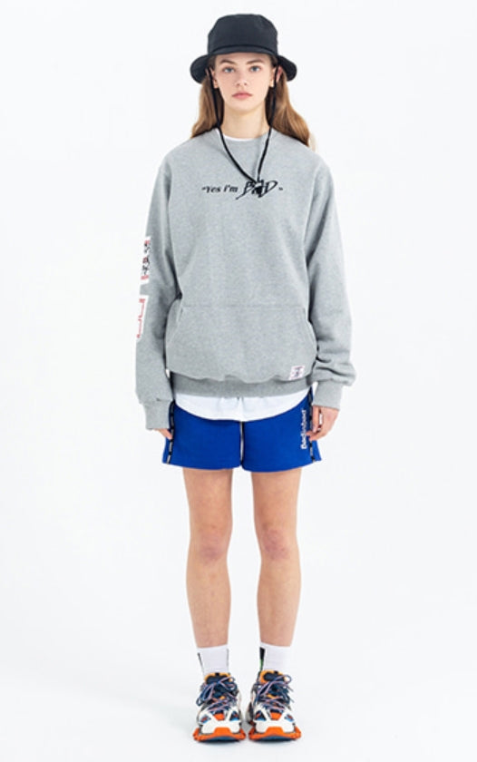 ベドインベド(BADINBAD)YES I AM BAD Sweat Shirt_Grey