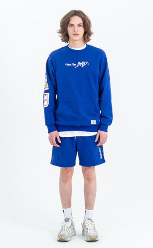 ベドインベド(BADINBAD)YES I AM BAD Sweat Shirt_Blue