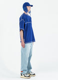 ベドインベド(BADINBAD) Out Stitch T Shirt_Blue