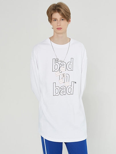 ベドインベド(BADINBAD) MULTI LOGO LONG SLEEVE_WHITE