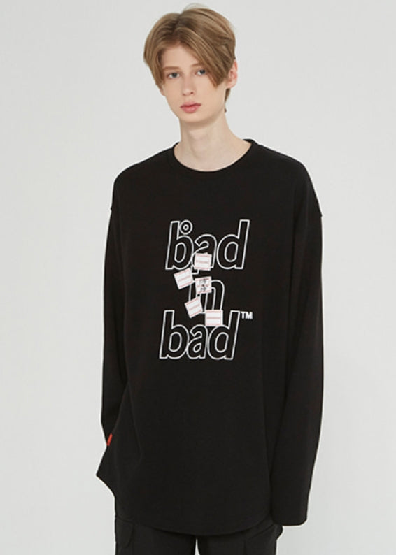 ベドインベド(BADINBAD)MULTI LOGO LONG SLEEVE_BLACK
