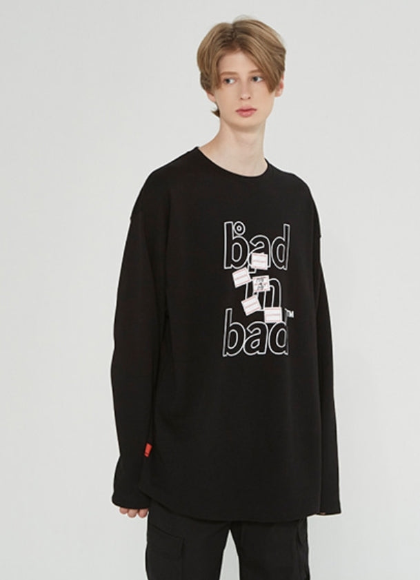ベドインベド(BADINBAD)MULTI LOGO LONG SLEEVE_BLACK