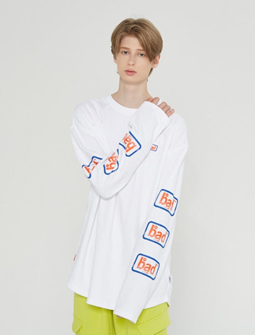 ベドインベド(BADINBAD)EXPRESS LOGO LONG SLEEVE_WHITE