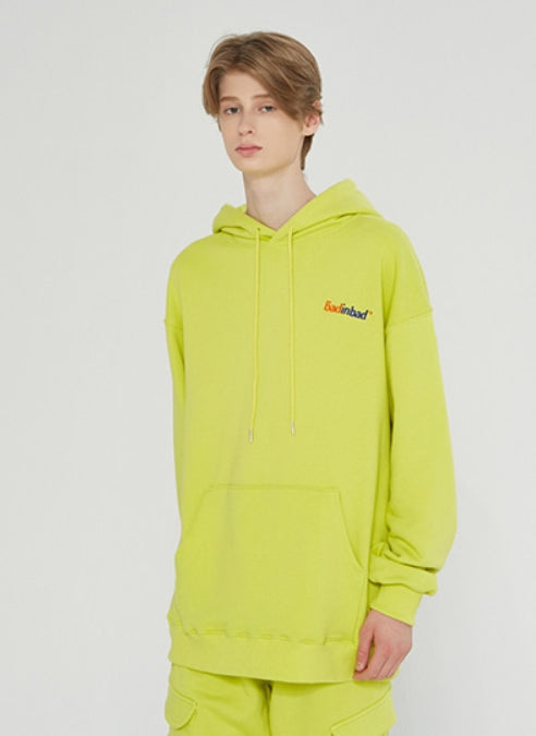 ベドインベド(BADINBAD)BACK LINE LOGO HOODIE_LIGHT GREEN