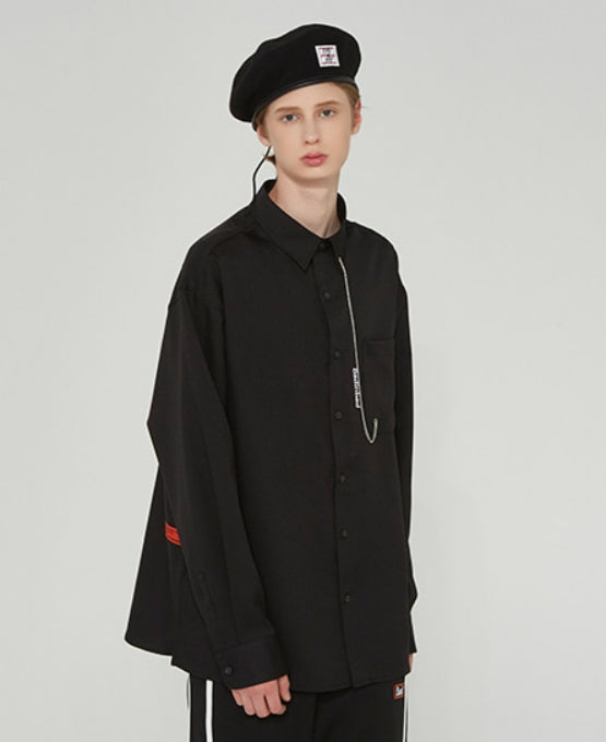 ベドインベド(BADINBAD)POCKET CHAIN SHIRT_BLACK