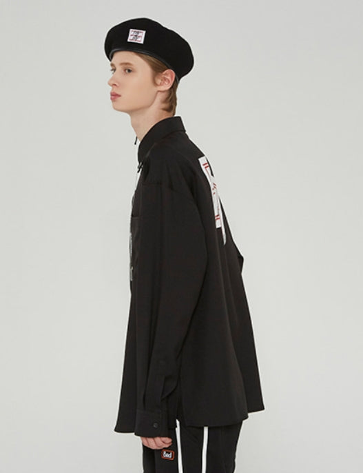 ベドインベド(BADINBAD)POCKET CHAIN SHIRT_BLACK