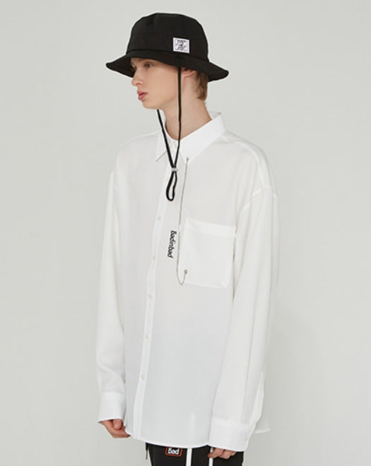 ベドインベド(BADINBAD)POCKET CHAIN SHIRT_WHITE