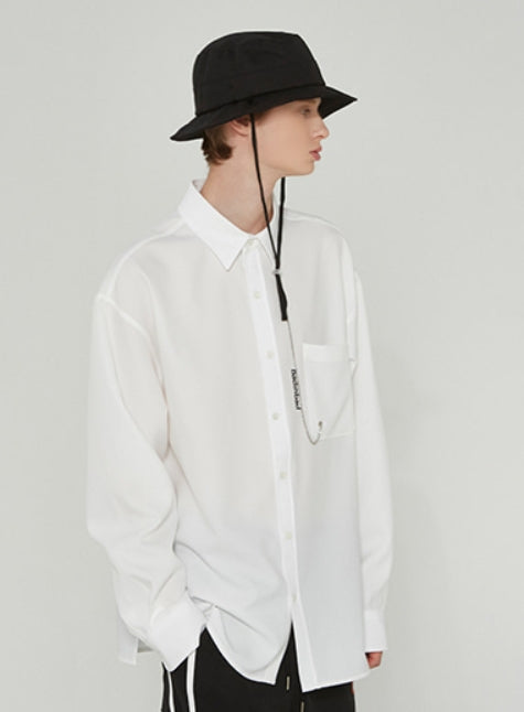 ベドインベド(BADINBAD)POCKET CHAIN SHIRT_WHITE