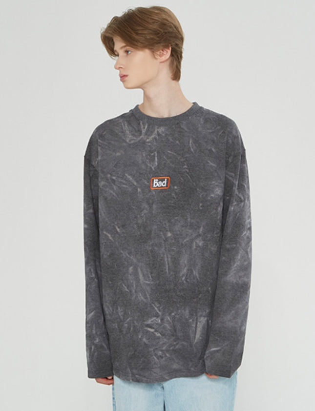 ベドインベド(BADINBAD)TIE DYE LOGO LONG SLEEVE_GREY