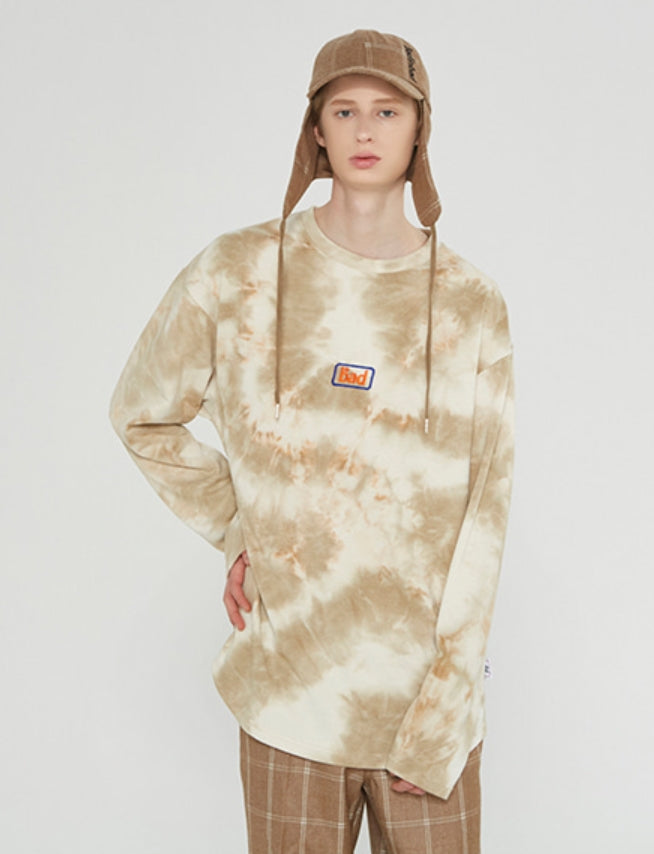 ベドインベド(BADINBAD) TIE DYE LOGO LONG SLEEVE_OATMEAL
