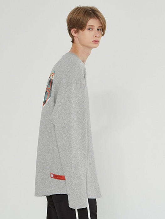ベドインベド(BADINBAD) GALLERY LOGO LONG SLEEVE_GREY