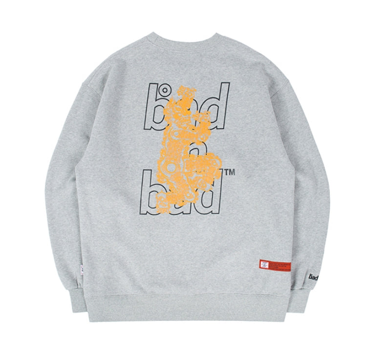 ベドインベド(BADINBAD)[BIB X JODAE]BAD IN MONSTER SWEATSHIRT_GREY