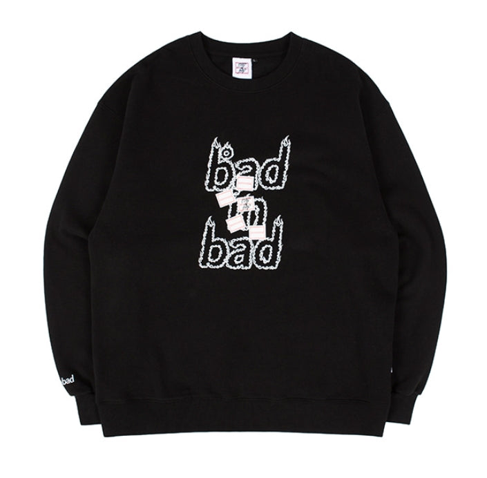 ベドインベド(BADINBAD)[BIB X JODAE]BAD IN MONSTER SWEATSHIRT_BLACK