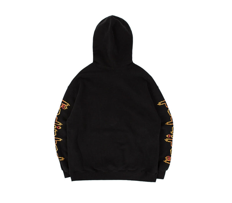 ベドインベド(BADINBAD)[BIB X JODAE]FLAME LOGO HOODIE_BLACK