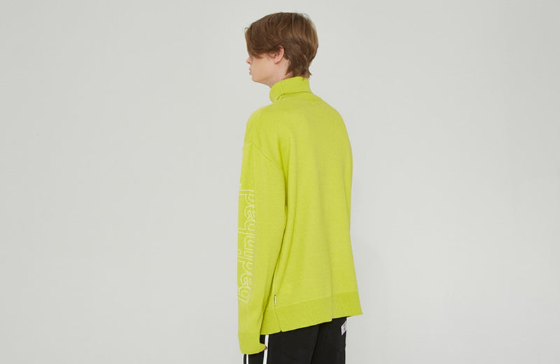 ベドインベド(BADINBAD) KNIT LOGO TURTLENECK_LIGHT GREEN