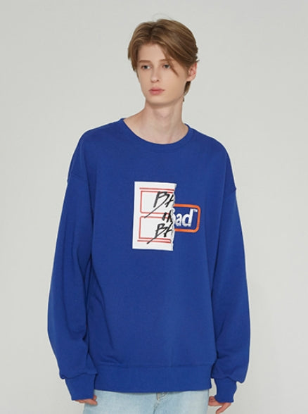 ベドインベド(BADINBAD) HALF LOGO SWEATSHIRT_BLUE