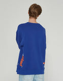 ベドインベド(BADINBAD) HALF LOGO SWEATSHIRT_BLUE