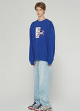 ベドインベド(BADINBAD) HALF LOGO SWEATSHIRT_BLUE