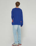 ベドインベド(BADINBAD) HALF LOGO SWEATSHIRT_BLUE