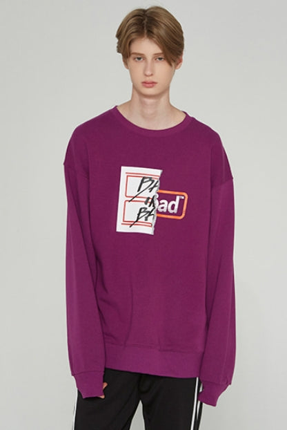 ベドインベド(BADINBAD) HALF LOGO SWEATSHIRT_PURPLE