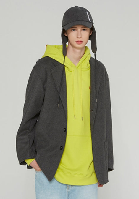 ベドインベド(BADINBAD) 3 BUTTON SINGLE JACKET_CHARCOAL