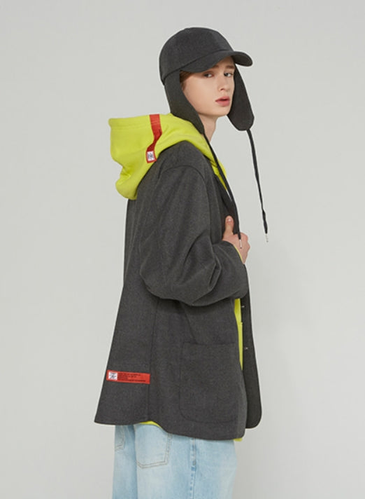 ベドインベド(BADINBAD) 3 BUTTON SINGLE JACKET_CHARCOAL