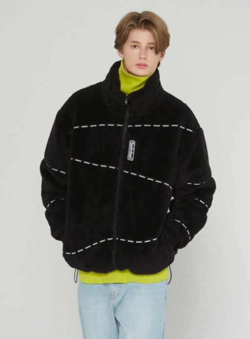 ベドインベド(BADINBAD) DOUBLENESS FLEECE JUMPER_BLACK