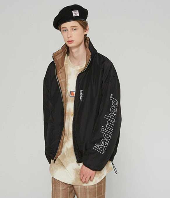 ベドインベド(BADINBAD) REVERSIBLE CHECK JACKET_BLACK