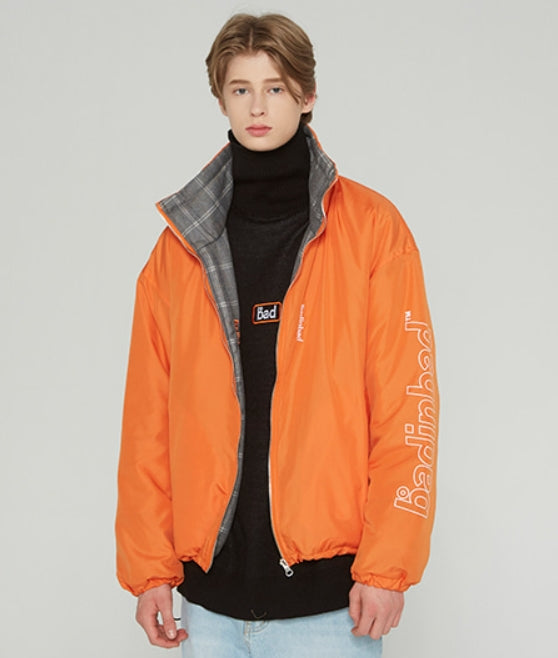 ベドインベド(BADINBAD) REVERSIBLE CHECK JACKET_ORANGE