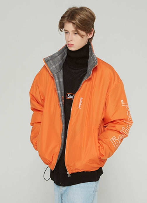 ベドインベド(BADINBAD) REVERSIBLE CHECK JACKET_ORANGE