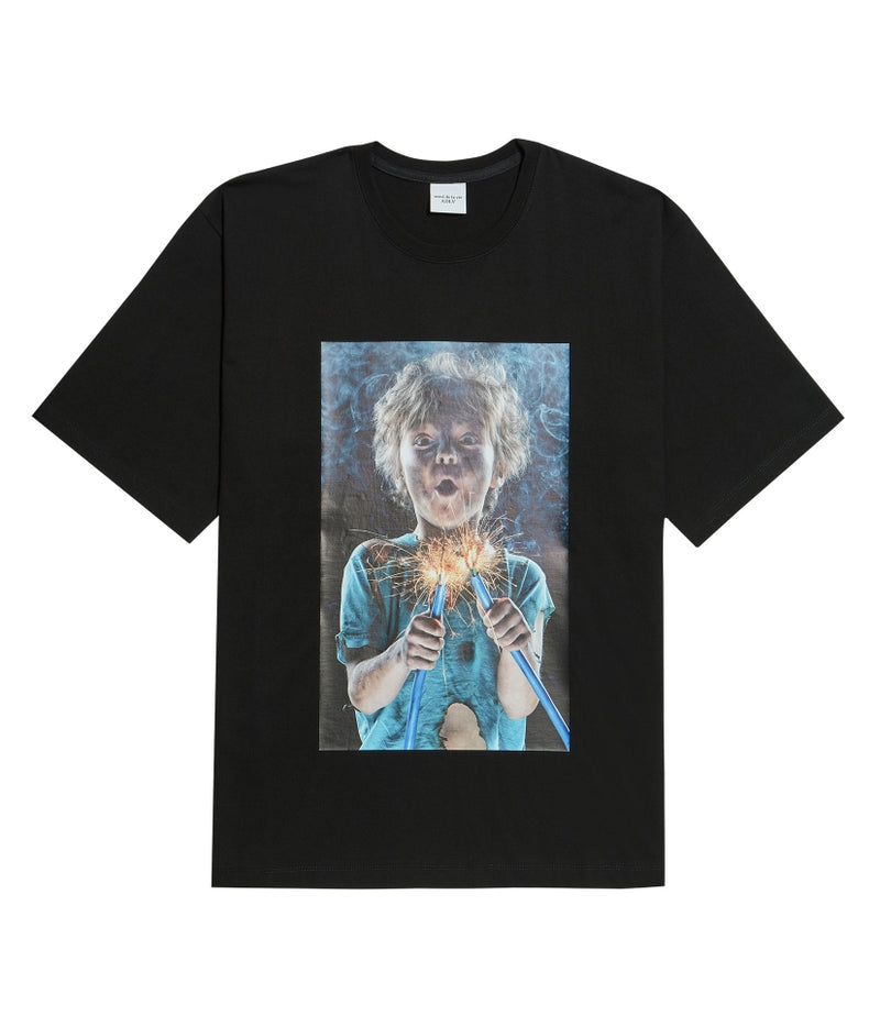 アクメドラビ(acme' de la vie) ADLV BABY FACE SHORT SLEEVE T-SHIRT BLACK SHOCKS