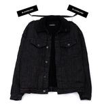 ブラックブロンド(BLACKBLOND) BBD Shearling Collar Graffiti Logo Denim Jacket (Black)