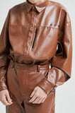 イーエスシースタジオ(ESC STUDIO) Leather shirt (camel)
