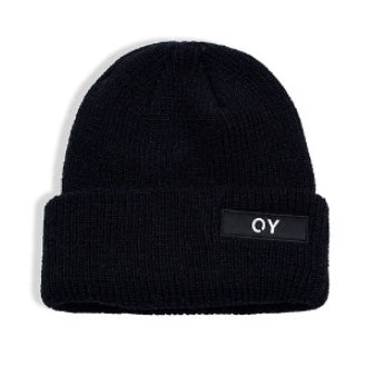 オーワイ(OY) LOGO LONG BEANIE-BLACK