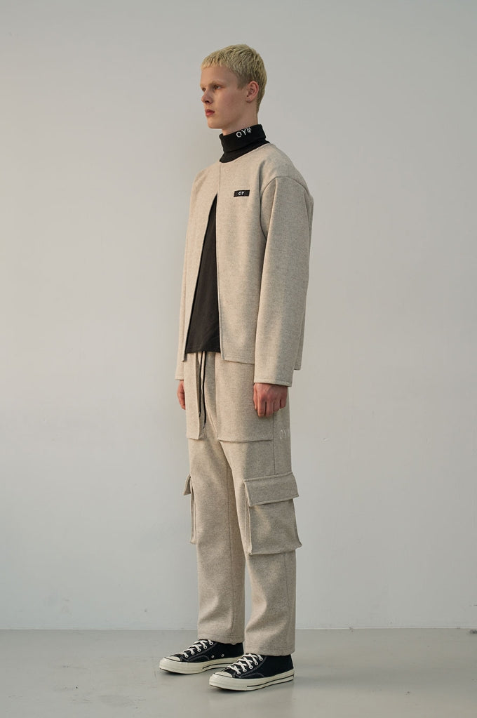 オーワイ(OY) CUTTING CAPE T-SHIRTS -GREY