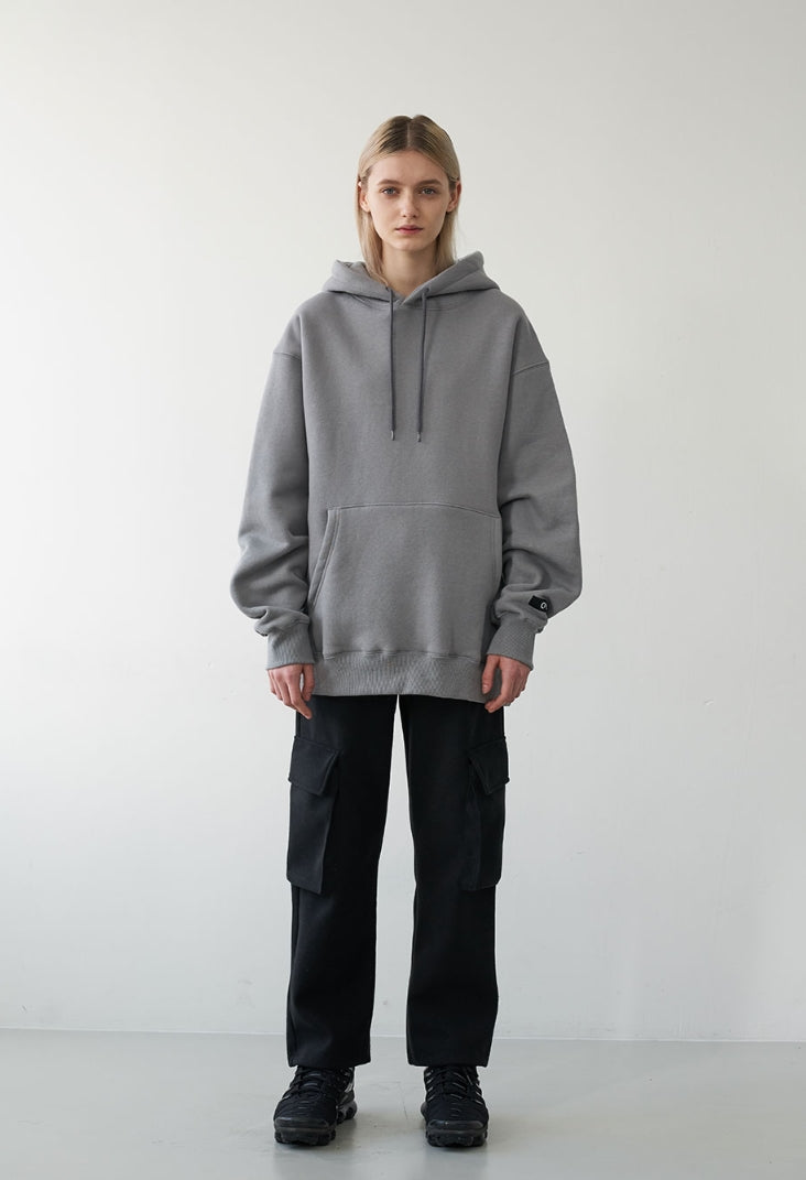 オーワイ(OY)BACK LOGO HOODIE-CHARCOAL GREY