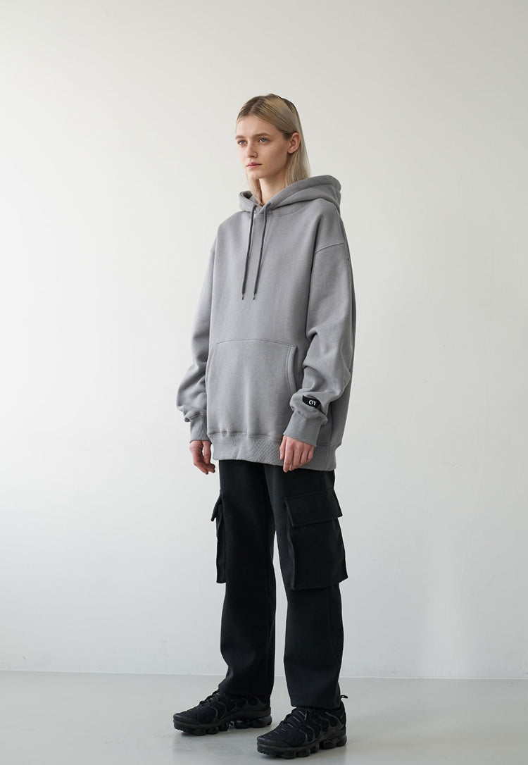 オーワイ(OY)BACK LOGO HOODIE-CHARCOAL GREY