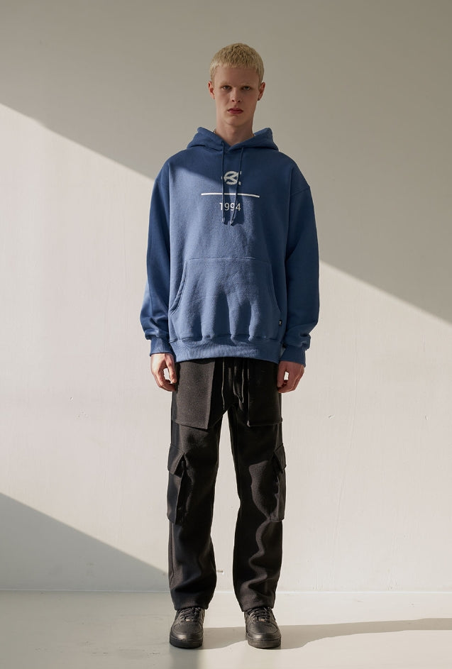 オーワイ(OY) LOGO NUMBER HOODIE- DEEP BLUE