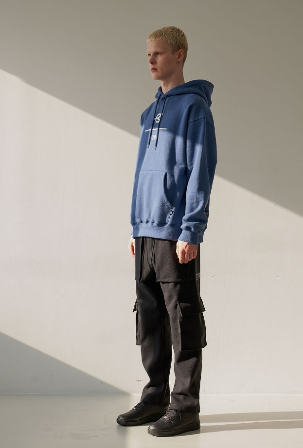 オーワイ(OY) LOGO NUMBER HOODIE- DEEP BLUE